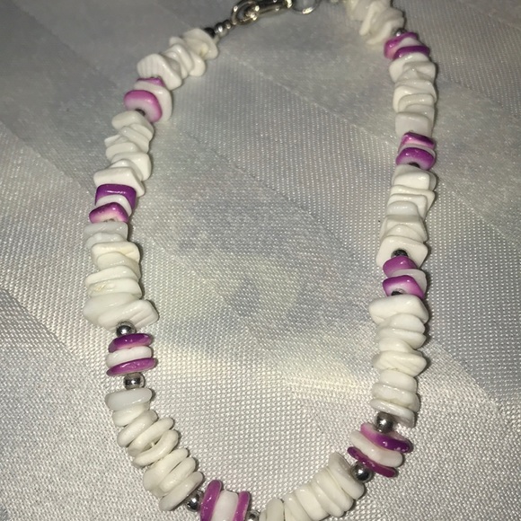 Jewelry - ANKLE BRACELET WHITE AND PURPLE